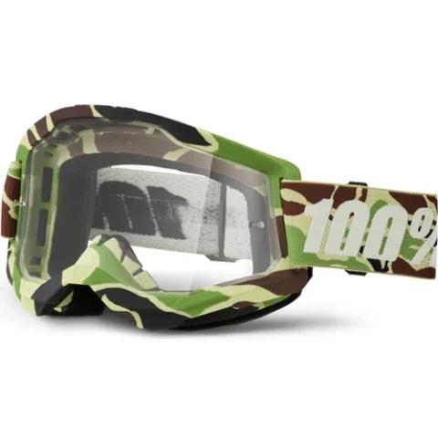 100% STRATA 2 WAR CAMO CLEAR LENS GOGGLES