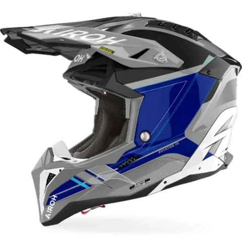 AIROH AVIATOR 3 SABER BLUE GLOSS HELMET